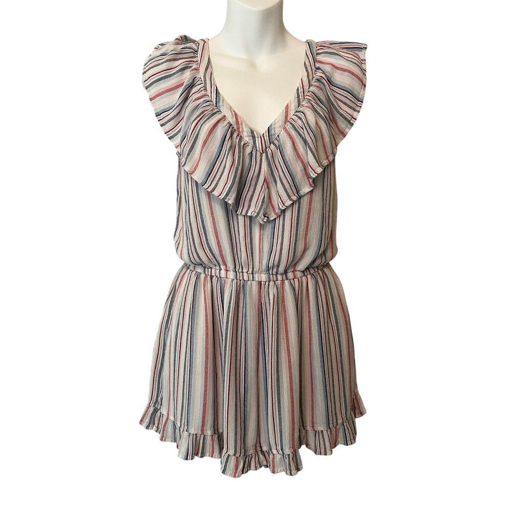 American Eagle Outfitters Striped Romper Ruffle Lined Shorts Summer casual small